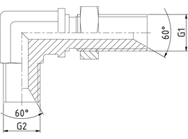 Elbow bulkhead union 90° BSP