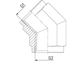 Elbow union 45° - NPT female fixed