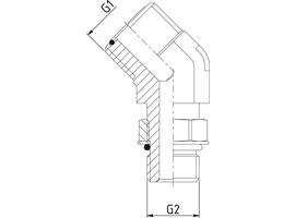 Angle fitting ORFS-SAE 45°