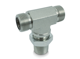 Adaptateur en T cloison ORM-ORM-ORM (ORFS FILETAGE MÂLE - ORFS FILETAGE MÂLE - ORFS FILETAGE MÂLE)