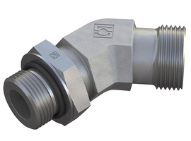 Raccord à visser coudé réglable WE 45/O (fractionnaire) corps - zinc-nickel