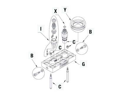 Corps de connecteur multi-coupleur série MST5 DN10 zinc-nickel avec graisseur